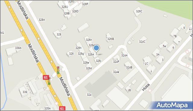 Warszawa, Modlińska, 326k, mapa Warszawy