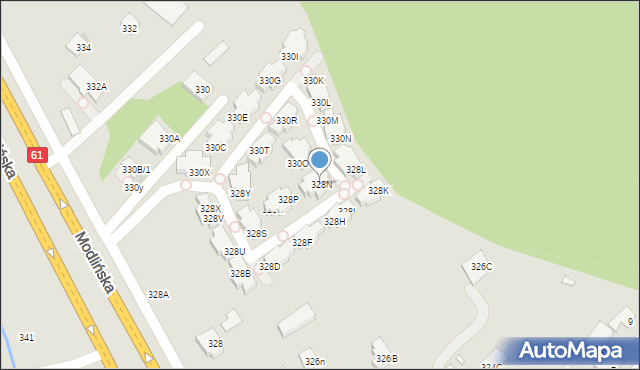 Warszawa, Modlińska, 328N, mapa Warszawy