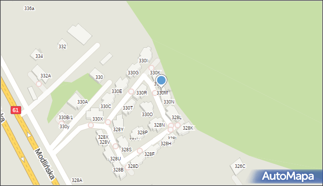 Warszawa, Modlińska, 330M, mapa Warszawy