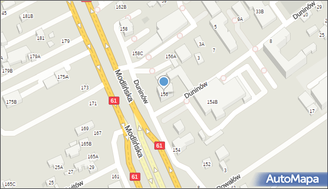 Warszawa, Modlińska, 156, mapa Warszawy