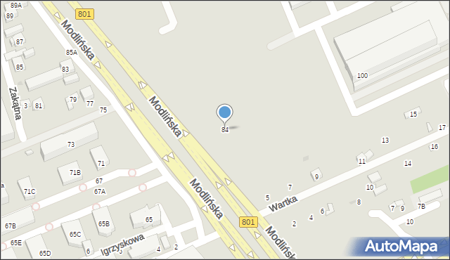 Warszawa, Modlińska, 84, mapa Warszawy