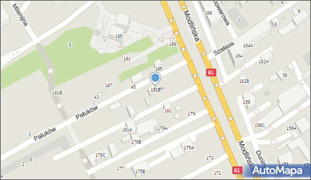 Warszawa, Modlińska, 181B, mapa Warszawy