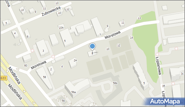 Warszawa, Morelowa, 8, mapa Warszawy