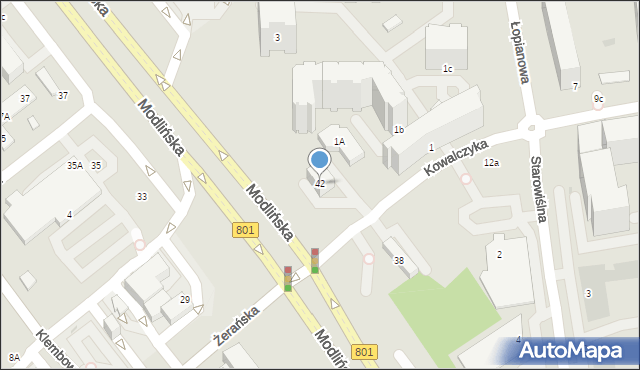 Warszawa, Modlińska, 42, mapa Warszawy