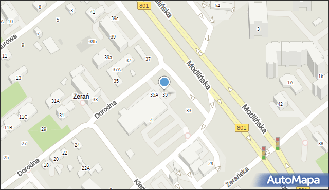Warszawa, Modlińska, 35, mapa Warszawy