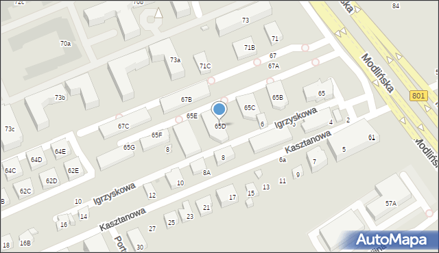 Warszawa, Modlińska, 65D, mapa Warszawy