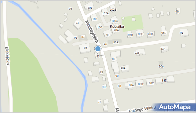 Warszawa, Mochtyńska, 83, mapa Warszawy