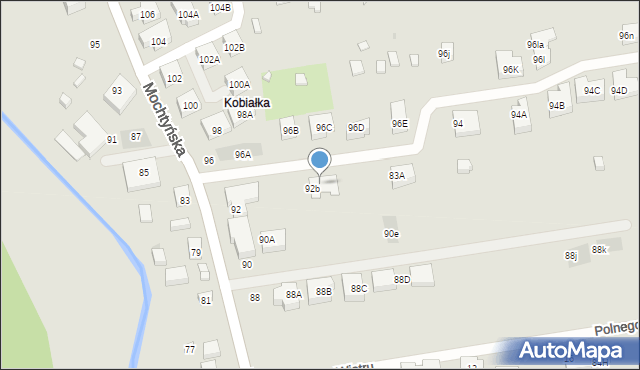 Warszawa, Mochtyńska, 92c, mapa Warszawy