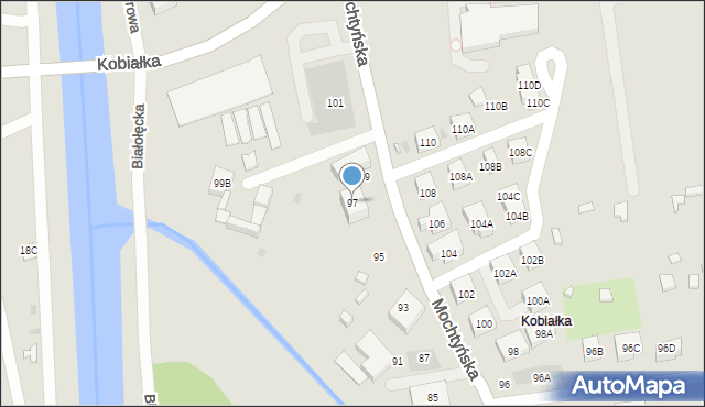 Warszawa, Mochtyńska, 97, mapa Warszawy
