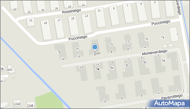 Warszawa, Monteverdiego Claudia, 10, mapa Warszawy