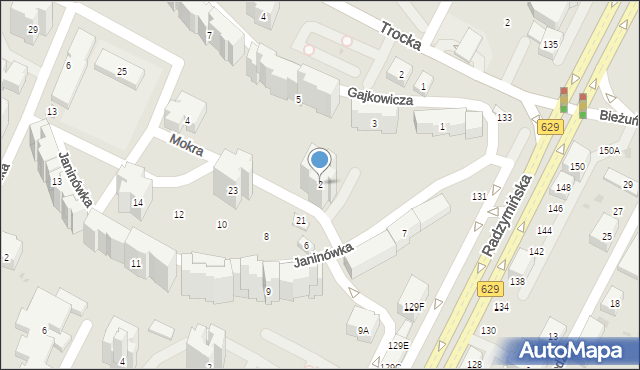 Warszawa, Mokra, 2, mapa Warszawy
