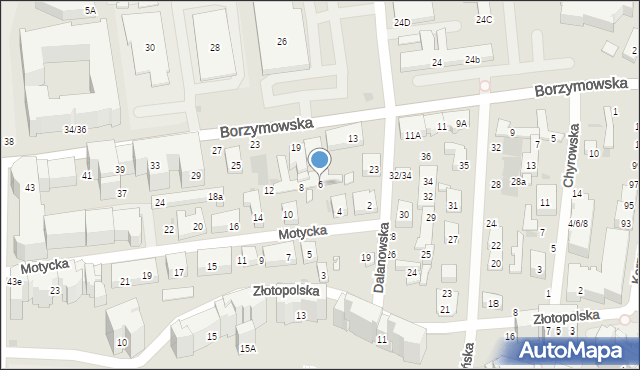 Warszawa, Motycka, 6, mapa Warszawy