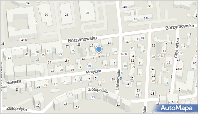 Warszawa, Motycka, 6, mapa Warszawy