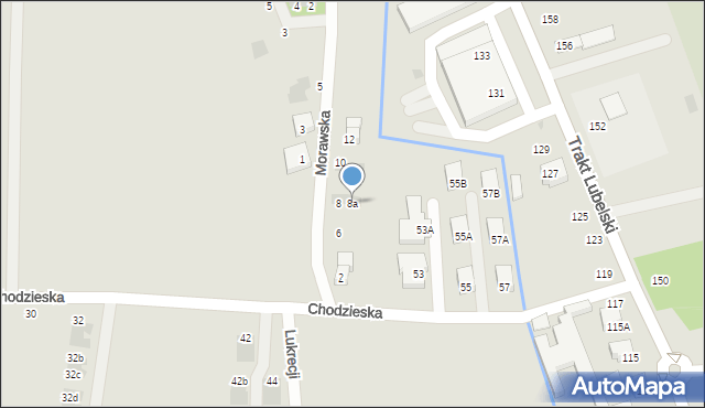 Warszawa, Morawska, 8a, mapa Warszawy