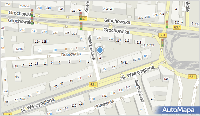 Warszawa, Modrzewiowa, 4, mapa Warszawy