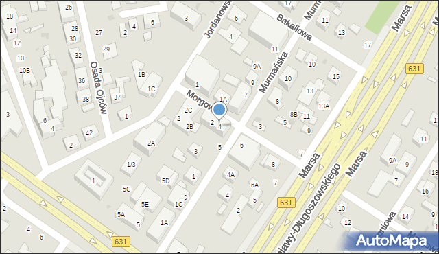 Warszawa, Morgowa, 4, mapa Warszawy