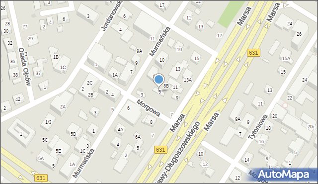 Warszawa, Morgowa, 5, mapa Warszawy