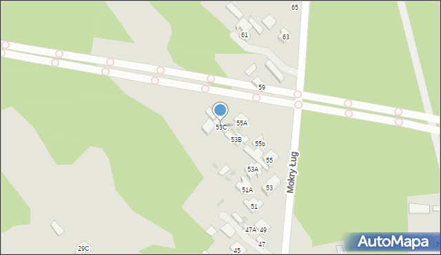 Warszawa, Mokry Ług, 53C, mapa Warszawy
