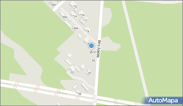 Warszawa, Mokry Ług, 67, mapa Warszawy