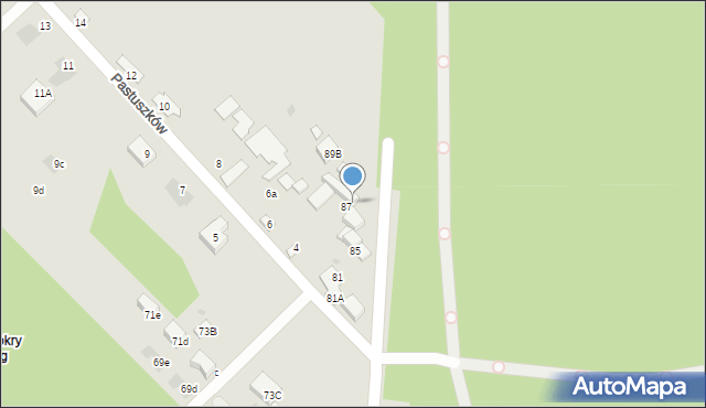 Warszawa, Mokry Ług, 89A, mapa Warszawy