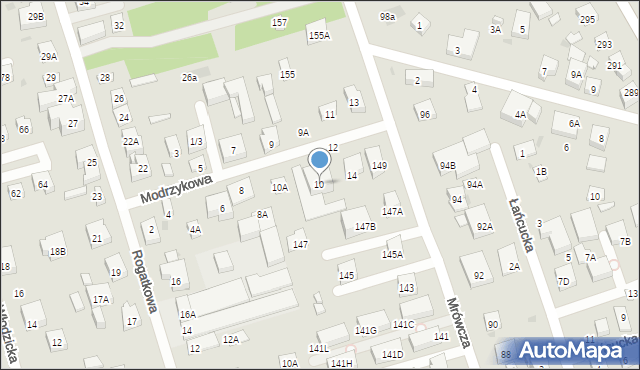 Warszawa, Modrzykowa, 10, mapa Warszawy