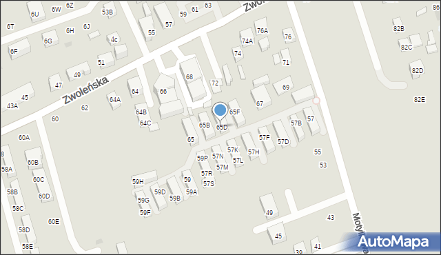 Warszawa, Motylkowa, 65D, mapa Warszawy