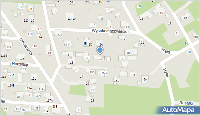 Warszawa, Morąska, 13A, mapa Warszawy