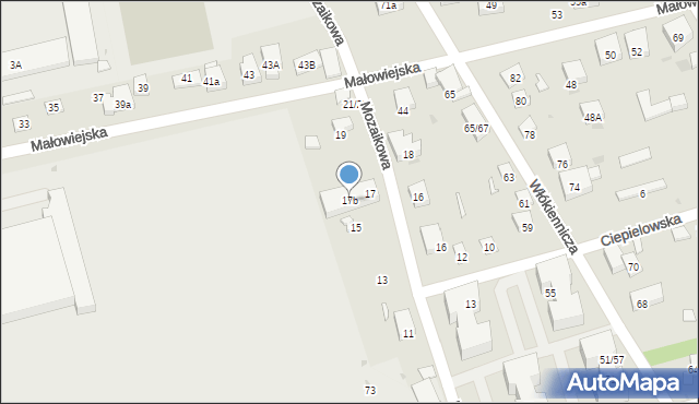 Warszawa, Mozaikowa, 17b, mapa Warszawy