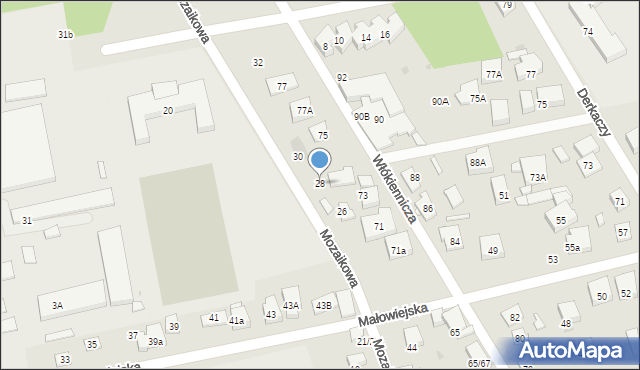 Warszawa, Mozaikowa, 28, mapa Warszawy