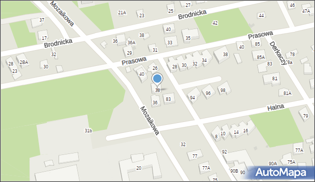 Warszawa, Mozaikowa, 38, mapa Warszawy