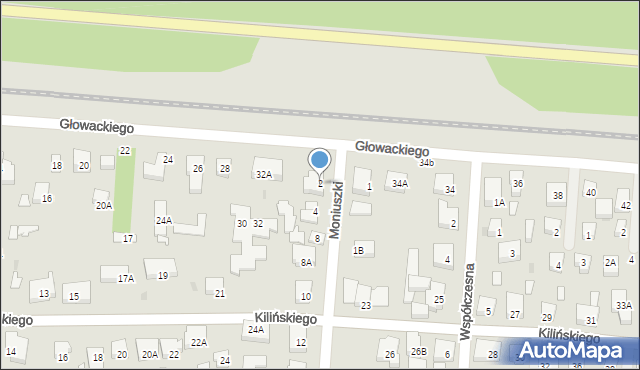 Warszawa, Moniuszki Stanisława, 2, mapa Warszawy