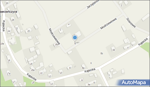 Wawrzeńczyce, Modrzewiowa, 6, mapa Wawrzeńczyce