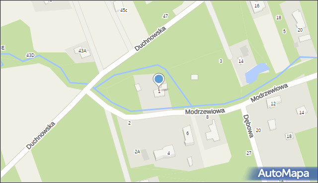 Wiązowna, Modrzewiowa, 1, mapa Wiązowna