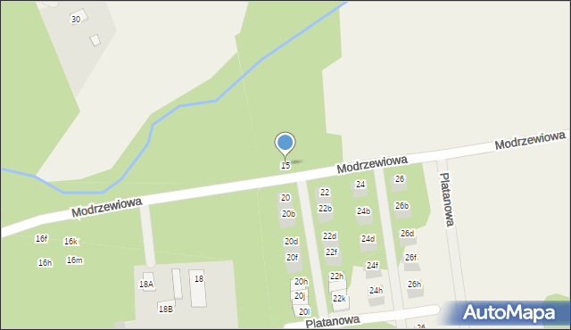 Wiązowna, Modrzewiowa, 15, mapa Wiązowna