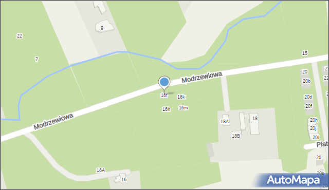 Wiązowna, Modrzewiowa, 16f, mapa Wiązowna