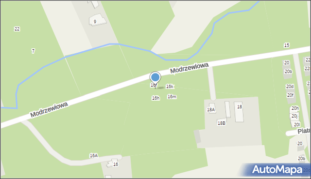 Wiązowna, Modrzewiowa, 16g, mapa Wiązowna