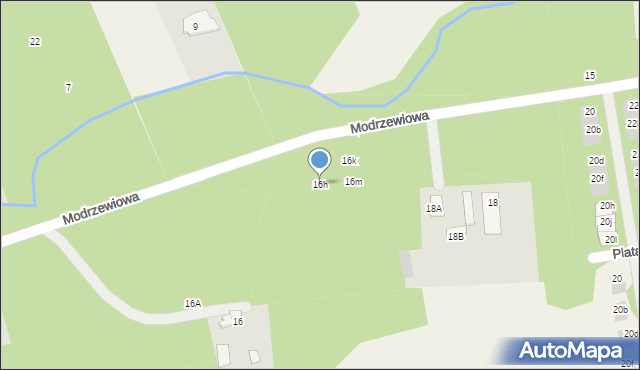 Wiązowna, Modrzewiowa, 16h, mapa Wiązowna