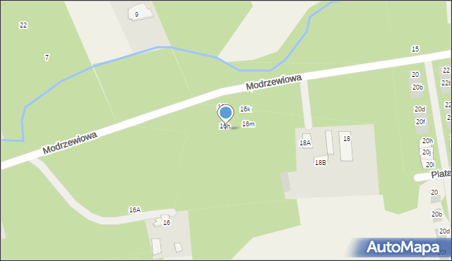 Wiązowna, Modrzewiowa, 16j, mapa Wiązowna