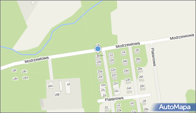 Wiązowna, Modrzewiowa, 20, mapa Wiązowna