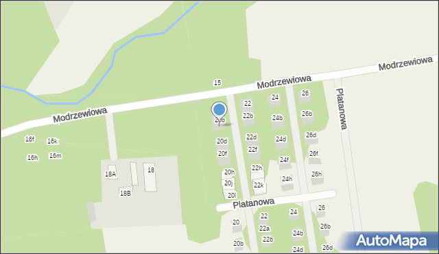 Wiązowna, Modrzewiowa, 20c, mapa Wiązowna
