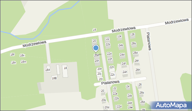 Wiązowna, Modrzewiowa, 20d, mapa Wiązowna