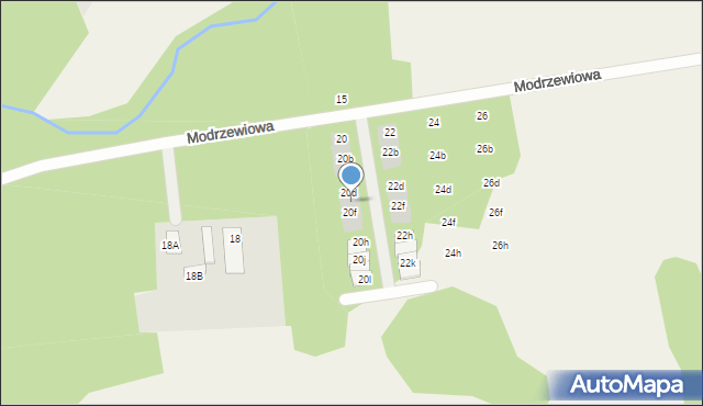 Wiązowna, Modrzewiowa, 20e, mapa Wiązowna