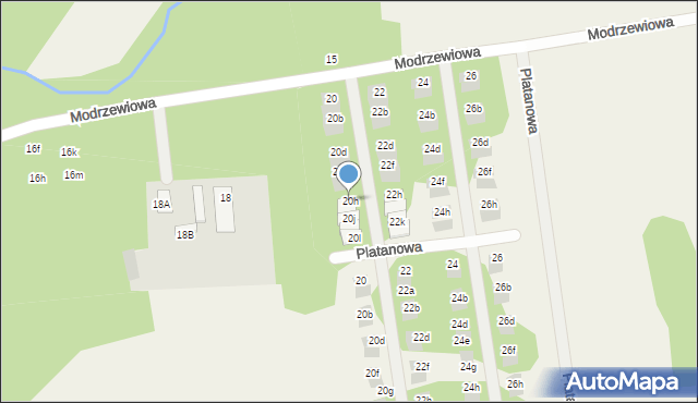 Wiązowna, Modrzewiowa, 20h, mapa Wiązowna