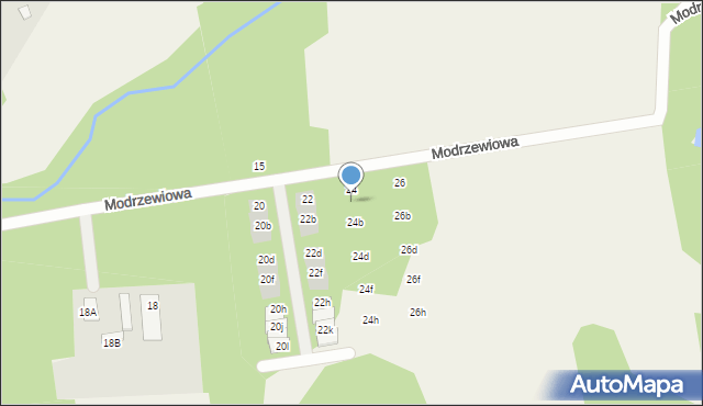 Wiązowna, Modrzewiowa, 24a, mapa Wiązowna