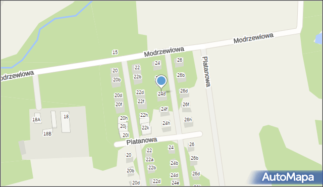 Wiązowna, Modrzewiowa, 24d, mapa Wiązowna