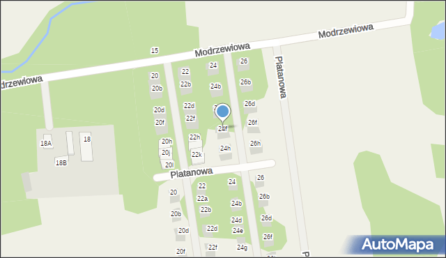 Wiązowna, Modrzewiowa, 24f, mapa Wiązowna