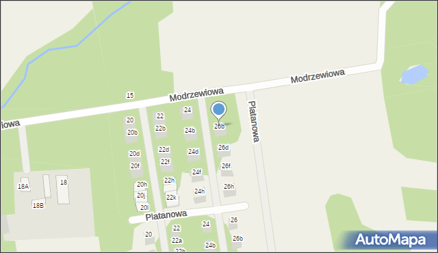 Wiązowna, Modrzewiowa, 26b, mapa Wiązowna