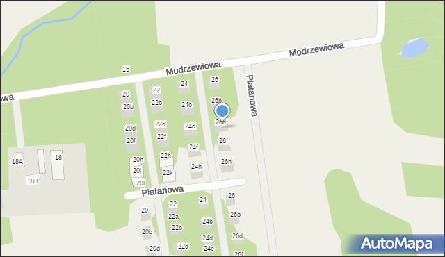 Wiązowna, Modrzewiowa, 26e, mapa Wiązowna