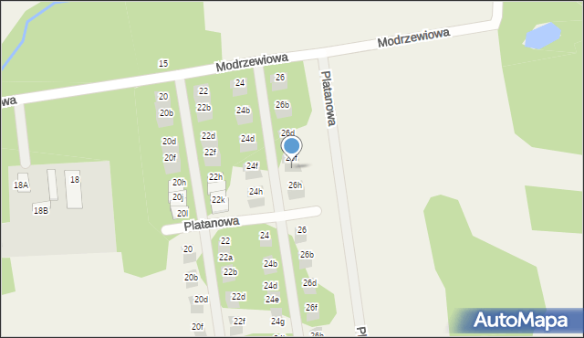 Wiązowna, Modrzewiowa, 26g, mapa Wiązowna