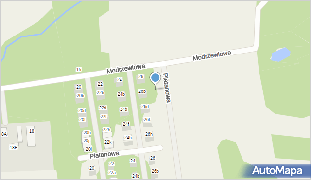 Wiązowna, Modrzewiowa, 28b, mapa Wiązowna